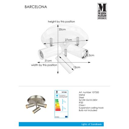Markslöjd 107350 - Spotlight BARCELONA 3xGU10/12W/230V
