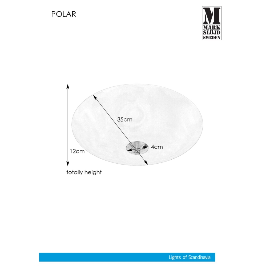 Markslöjd 107360 - Ceiling light POLAR 2xE14/40W/230V d. 35 cm