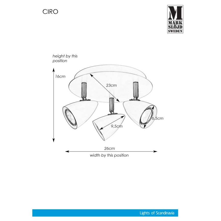 Markslöjd 107411 - Spotlight CIRO 3xGU10/35W/230V