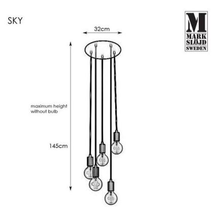 Markslöjd 107467 - Chandelier on a string SKY 5xE27/60W/230V