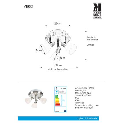 Markslöjd 107505 - Spotlight VERO 3xE14/40W/230V shiny chrome