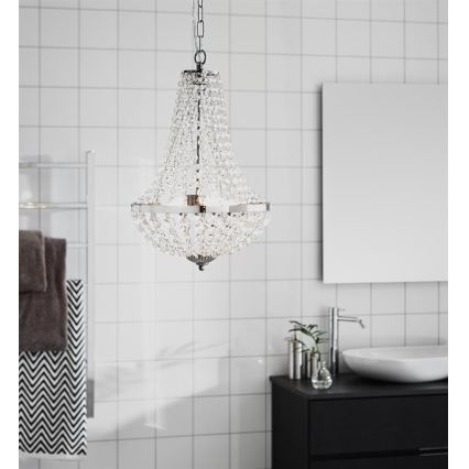 Markslöjd 107550 - Crystal bathroom chandelier on a chain GRÄNSÖ 2xG9/20W/230V IP44