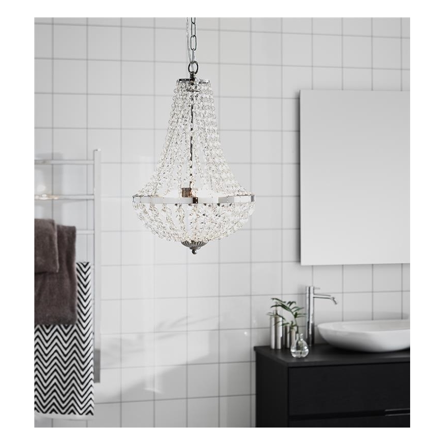 Markslöjd 107550 - Crystal bathroom chandelier on a chain GRÄNSÖ 2xG9/20W/230V IP44