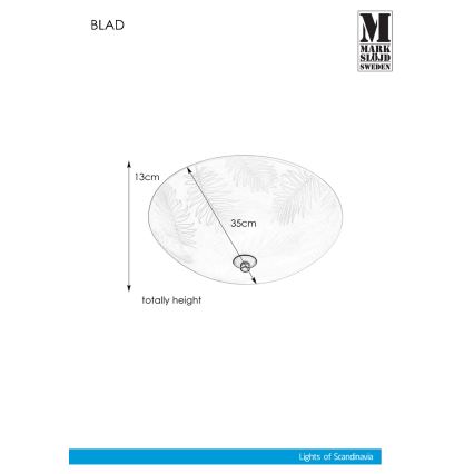 Markslöjd 107754 - Ceiling light BLAD 2xE14/40W/230V d. 35 cm