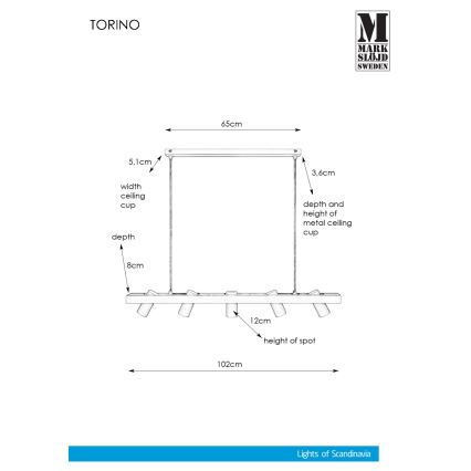 Markslöjd 107784 - Chandelier on a string TORINO 5xGU10/7W/230V