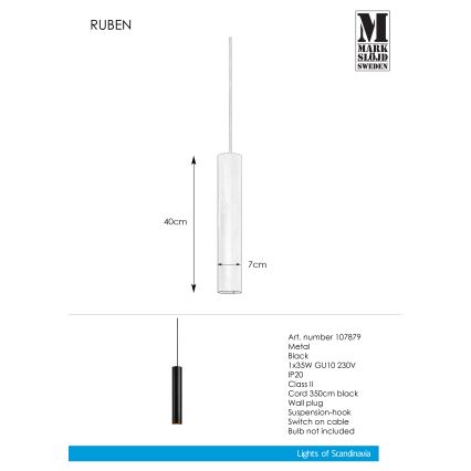 Markslöjd 107879 - Chandelier on a string RUBEN 1xGU10/35W/230V