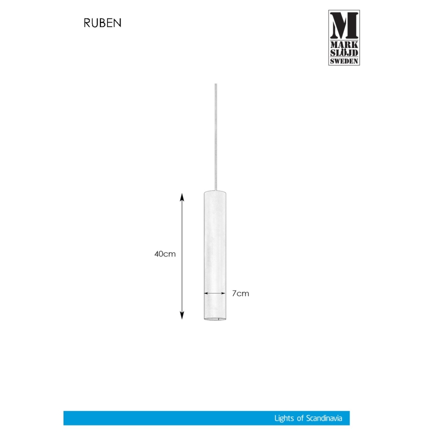 Markslöjd 107880 - Chandelier on a string RUBEN 1xGU10/35W/230V