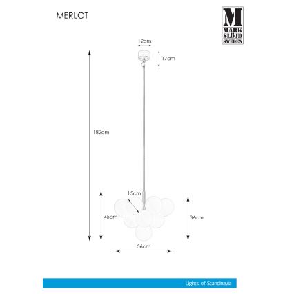 Markslöjd 107903 - Pendant chandelier MERLOT 13xG9/20W/230V