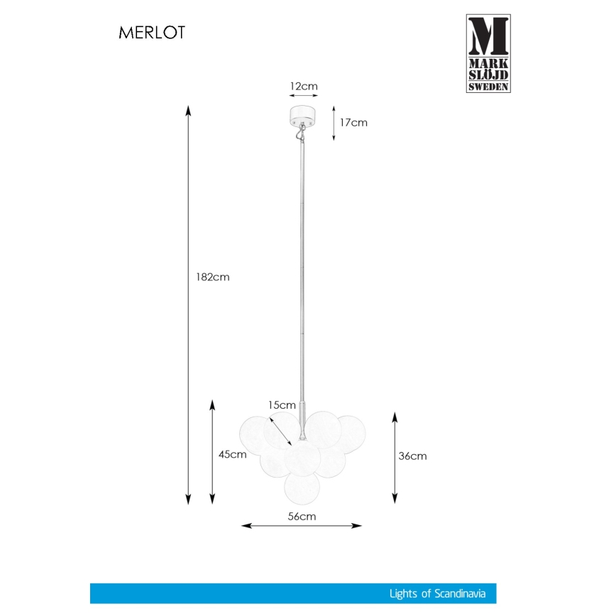 Markslöjd 107903 - Pendant chandelier MERLOT 13xG9/20W/230V