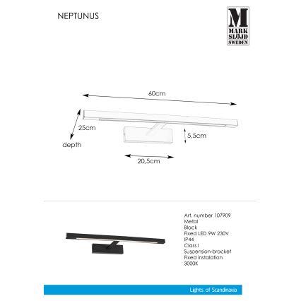 Markslöjd 107909 - LED Bathroom mirror lighting NEPTUNUS LED/9W/230V IP44