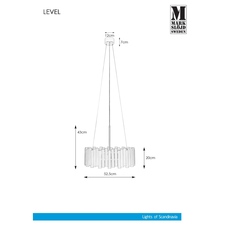 Markslöjd 107925 - Pendant chandelier LEVEL 3xE27/60W/230V