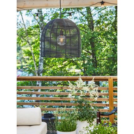 Markslöjd 107990 - LED Outdoor Pendant Light GARDEN24 LED/2.86W/24V IP44 rattan/black