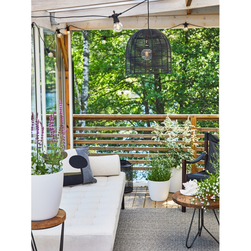 Markslöjd 107990 - LED Outdoor Pendant Light GARDEN24 LED/2.86W/24V IP44 rattan/black