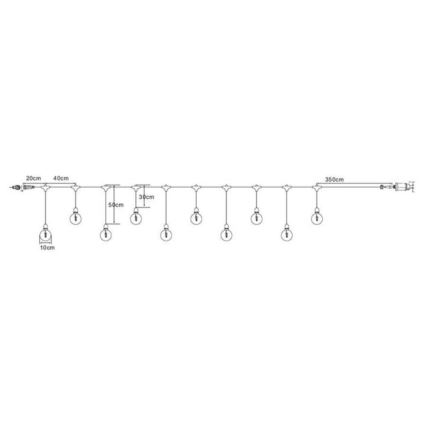 Markslöjd 108021 - LED Outdoor chain GARDEN24 START 7,5m 10xLED/2,9W/230V IP44