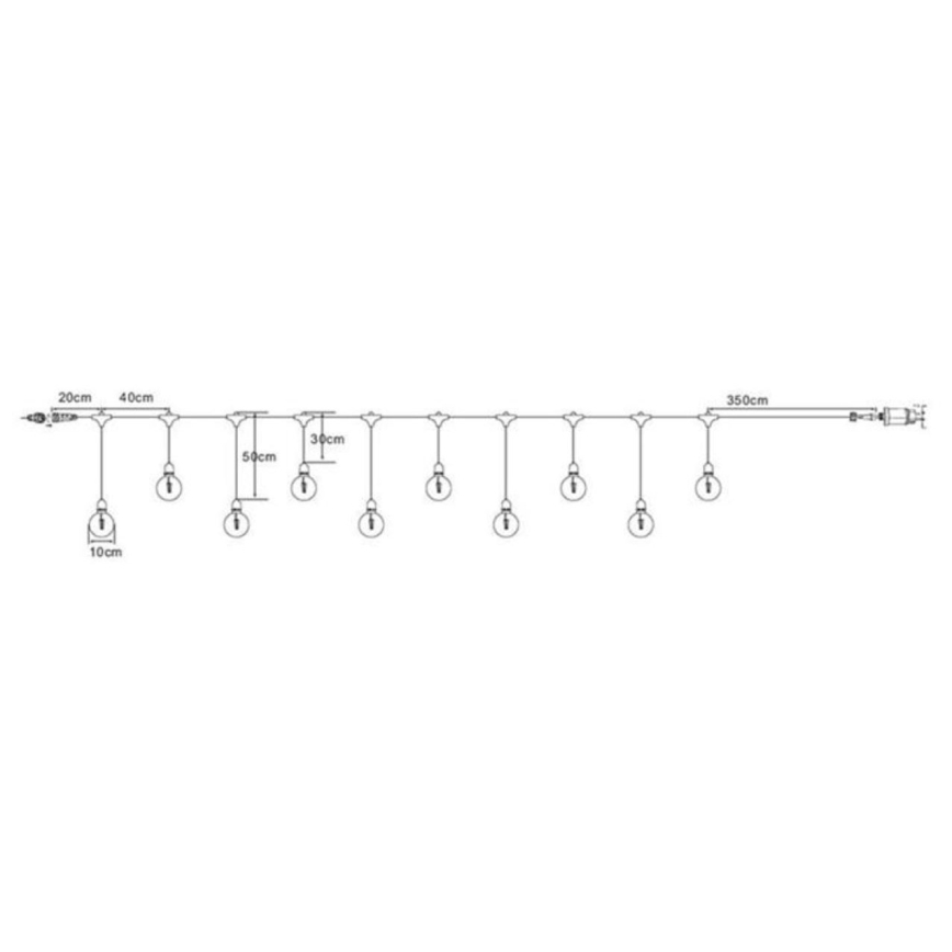 Markslöjd 108021 - LED Outdoor chain GARDEN24 START 7,5m 10xLED/2,9W/230V IP44