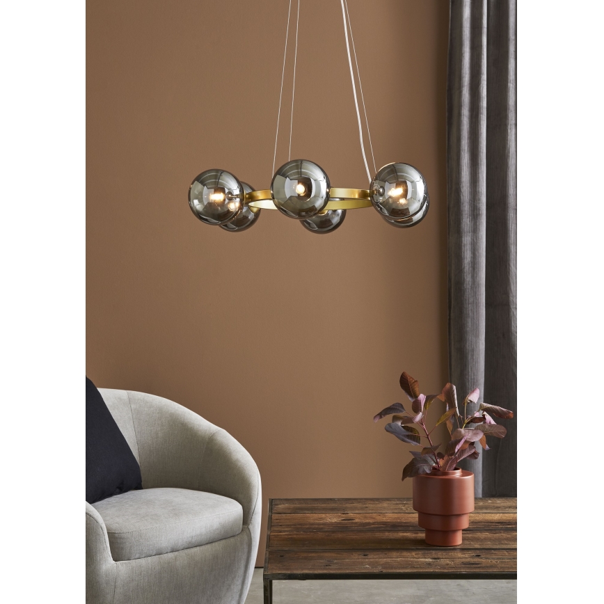 Markslöjd 108050 - Chandelier on a string CIRCLE 6xG9/20W/230V gold
