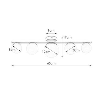 Markslöjd 108066 - Bathroom ceiling light PURO 5xG9/20W/230V IP44
