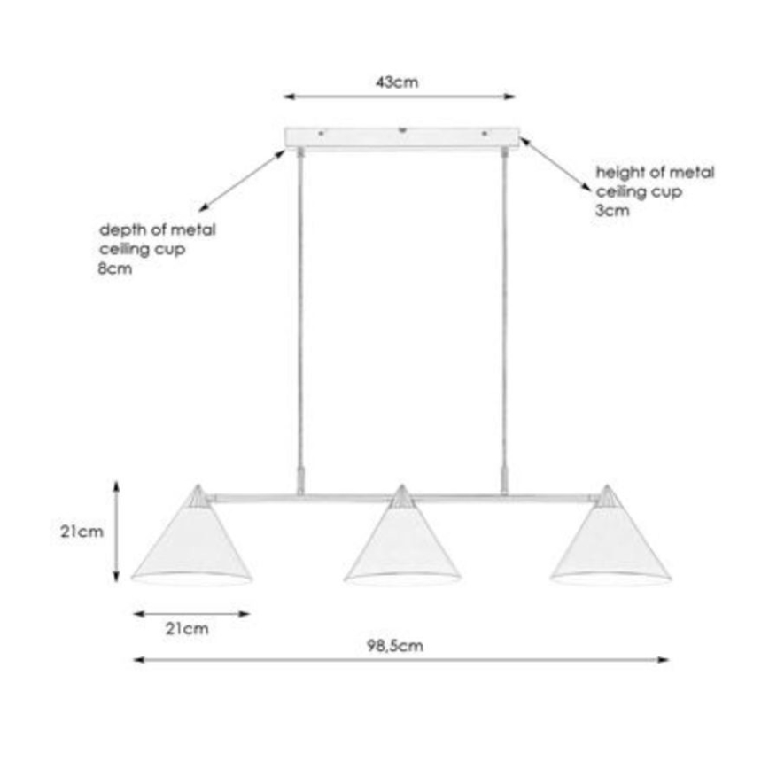 Markslöjd 108075 - Chandelier on a string KLINT 3xE14/40W/230V white
