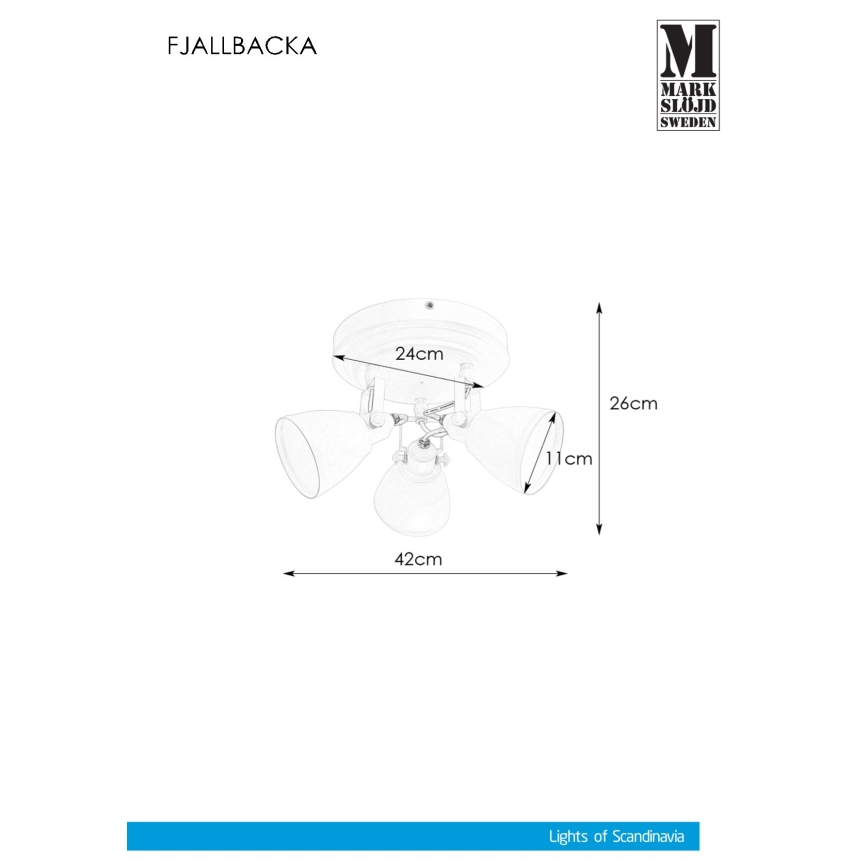 Markslöjd 108083 - Bathroom spotlight FJÄLLBACKA 3xG9/20W/230V IP44 white