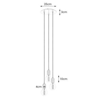 Markslöjd 108099 - Chandelier on a string BRONX 3xE27/60W/230V bronze