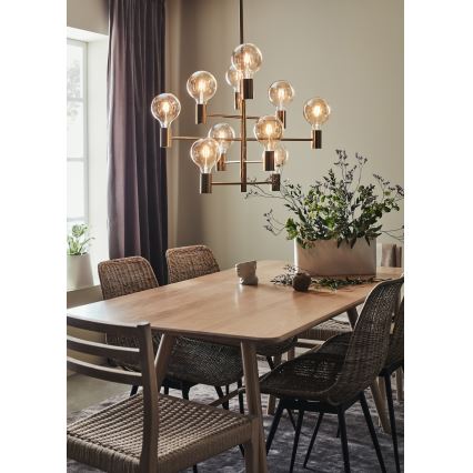 Markslöjd 108117 - Chandelier on a pole PARIS 10xE27/60W/230V gold