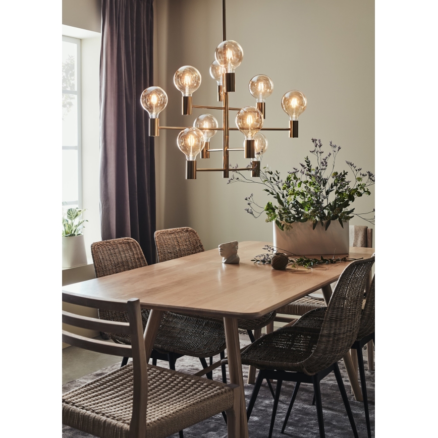 Markslöjd 108117 - Chandelier on a pole PARIS 10xE27/60W/230V gold