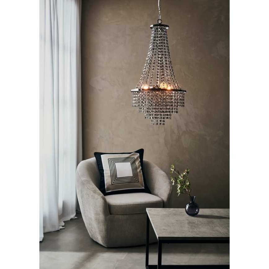 Markslöjd 108124 - Crystal chandelier on a string ALLINGTON 3xE14/25W/230V black