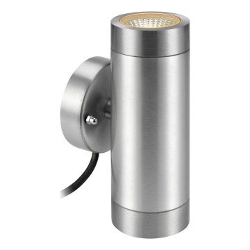 Markslöjd 108170 - GARDEN24 LED Outdoor Wall Light 2xLED/3W/24V IP44 Matte Chrome