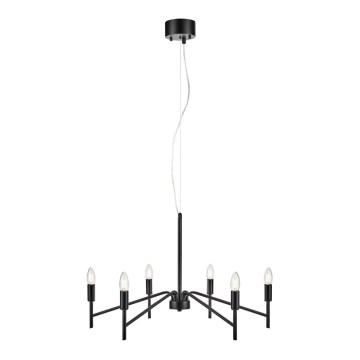 Markslöjd 108209 - Chandelier on a string MONARCH 6xE14/18W/230V black