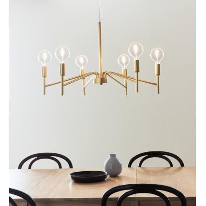 Markslöjd 108210 - Chandelier on a string MONARCH 6xE14/18W/230V gold