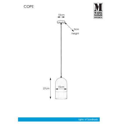 Markslöjd 108225 - Chandelier on a string COPE 1xE14/18W/230V