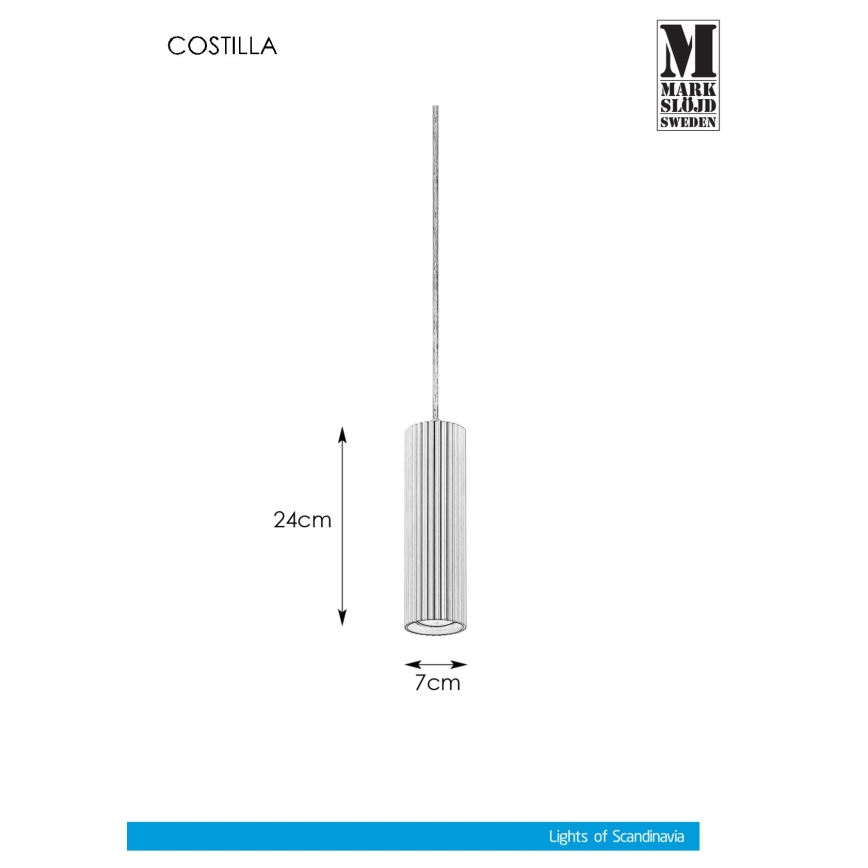 Markslöjd 108472 - Chandelier on a string COSTILLA 1xGU10/7W/230V anthracite