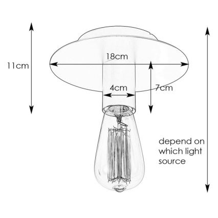 Markslöjd 108540 - Ceiling light PIATTO 1xE27/40W/230V black