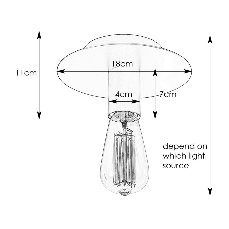 Markslöjd 108540 - Ceiling light PIATTO 1xE27/40W/230V black