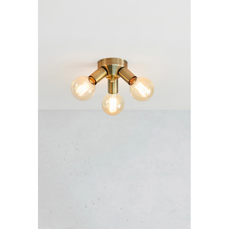 Markslöjd 108550 - Ceiling light MAZZO 3xE27/40W/230V brass