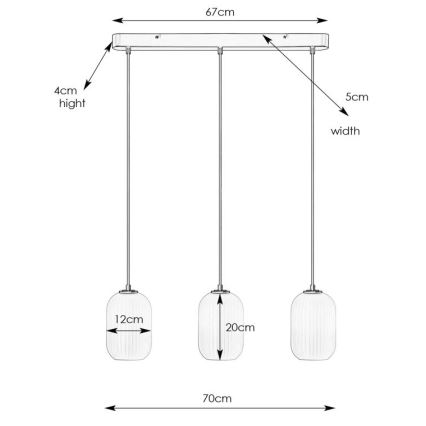 Markslöjd 108563 - Chandelier on a string CAVA 3xE14/40W/230V