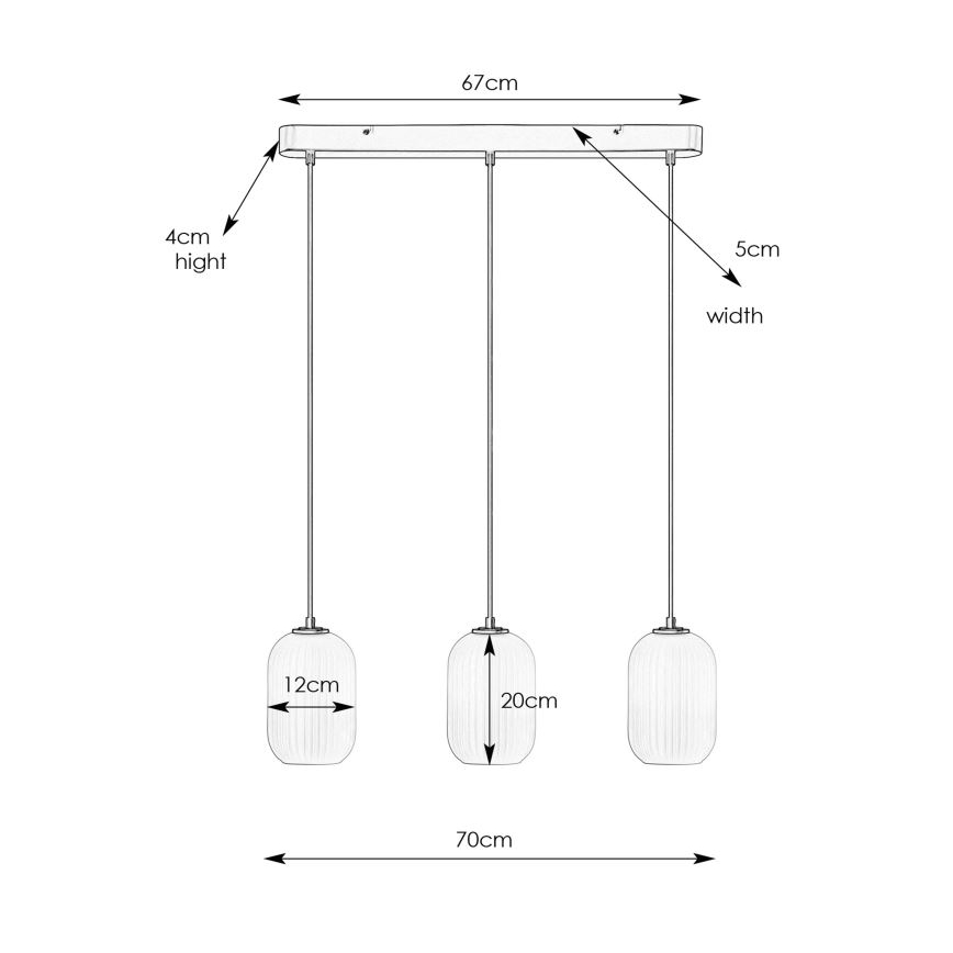 Markslöjd 108563 - Chandelier on a string CAVA 3xE14/40W/230V