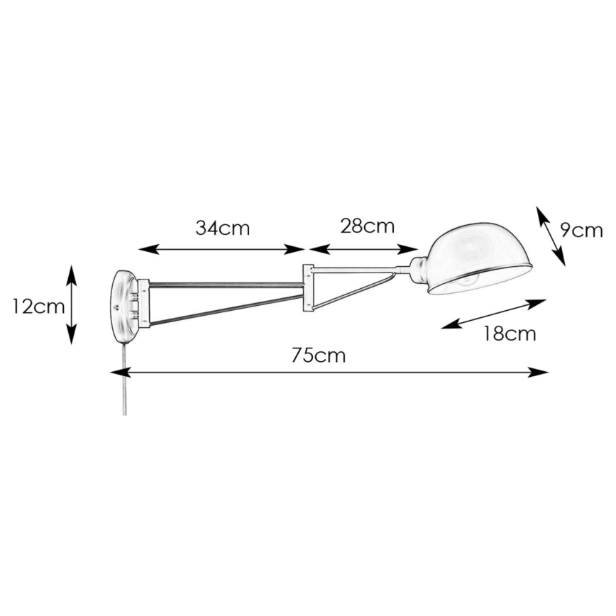 Markslöjd 108587 - Wall lamp PORTLAND 1xE27/40W/230V black