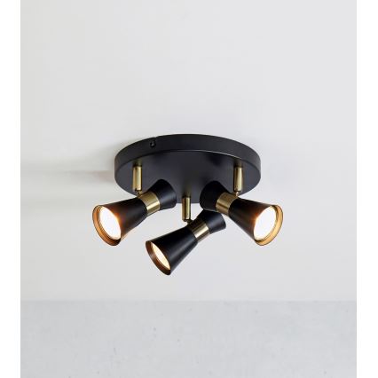 Markslöjd 108626 - Spotlight FOLIE 3xGU10/7W/230V black/brass