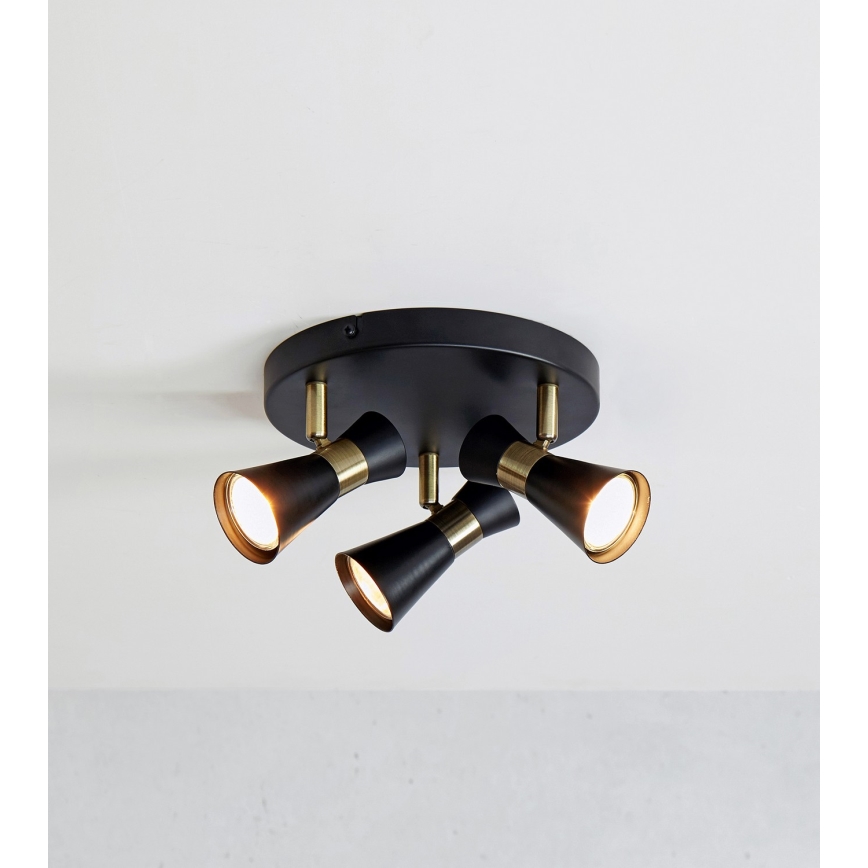 Markslöjd 108626 - Spotlight FOLIE 3xGU10/7W/230V black/brass