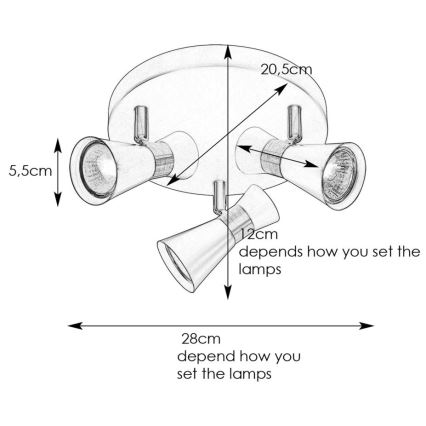 Markslöjd 108628 - Spotlight FOLIE 3xGU10/7W/230V white/matte chrome