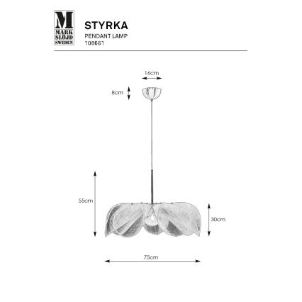 Markslöjd 108661 - Chandelier on a string STYRKA 1xE27/40W/230V d. 75 cm beige