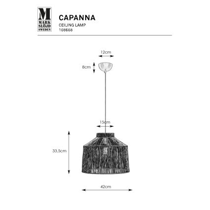 Markslöjd 108668 - Chandelier on a string CAPANNA 1xE27/40W/230V black