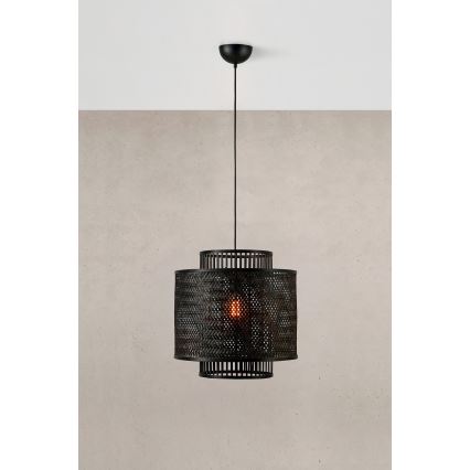 Markslöjd 108676 - Chandelier on a string STRATI 1xE27/40W/230V black/bamboo