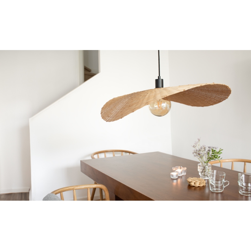 Markslöjd 108677 - Chandelier on a string RAYO 1xE27/40W/230V beige/bamboo