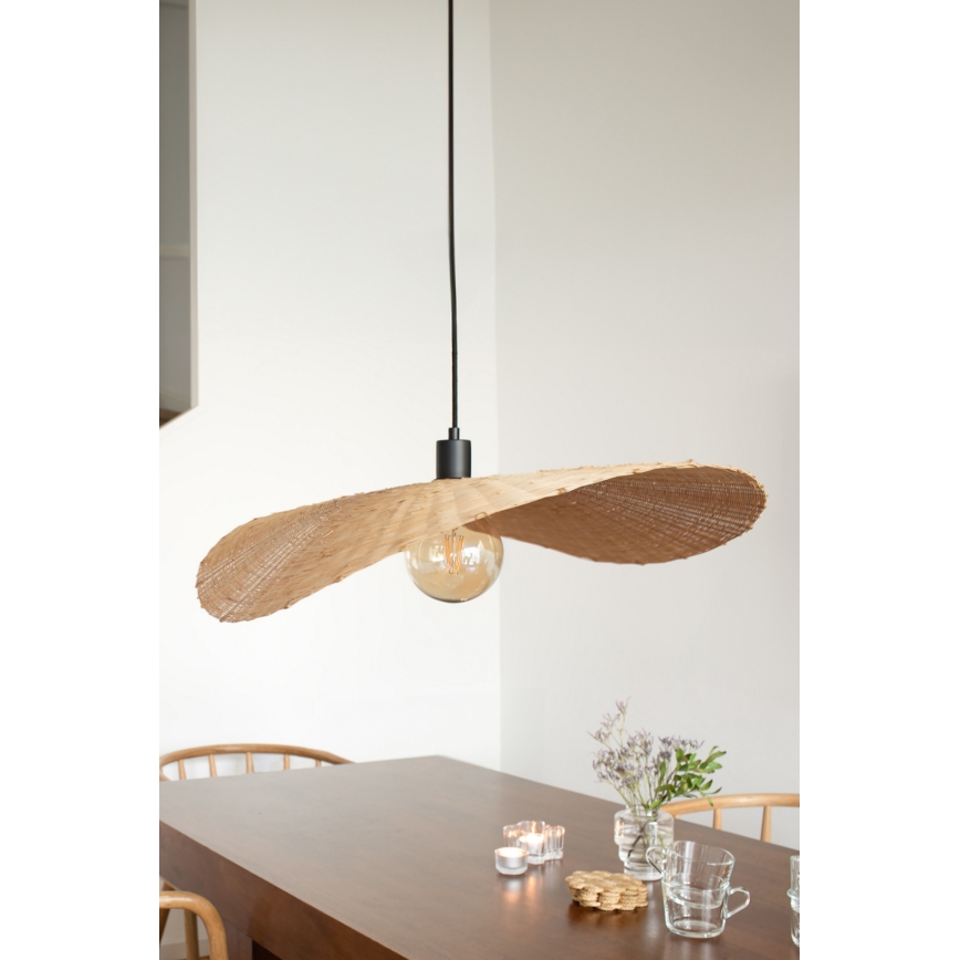 Markslöjd 108677 - Chandelier on a string RAYO 1xE27/40W/230V beige/bamboo