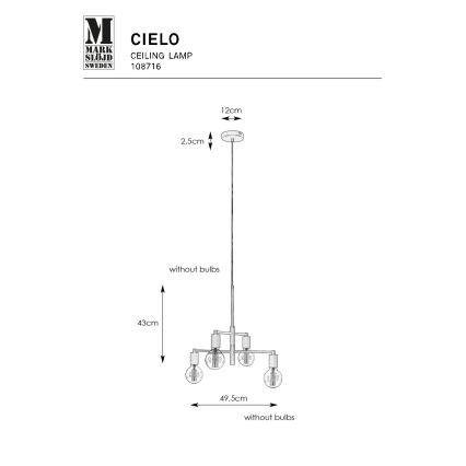 Markslöjd 108716 - Chandelier on a string CIELO 4xE27/40W/230V black