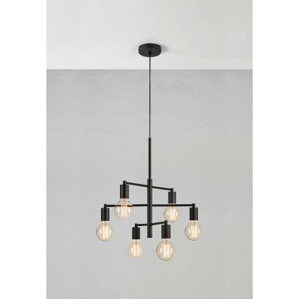 Markslöjd 108717 - Chandelier on a string CIELO 6xE27/40W/230V black