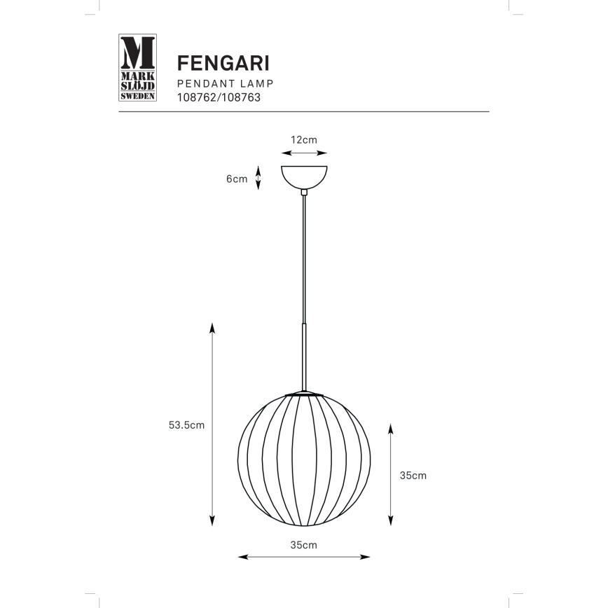 Markslöjd 108763 - Chandelier on a string FENGARI 1xE14/40W/230V beige