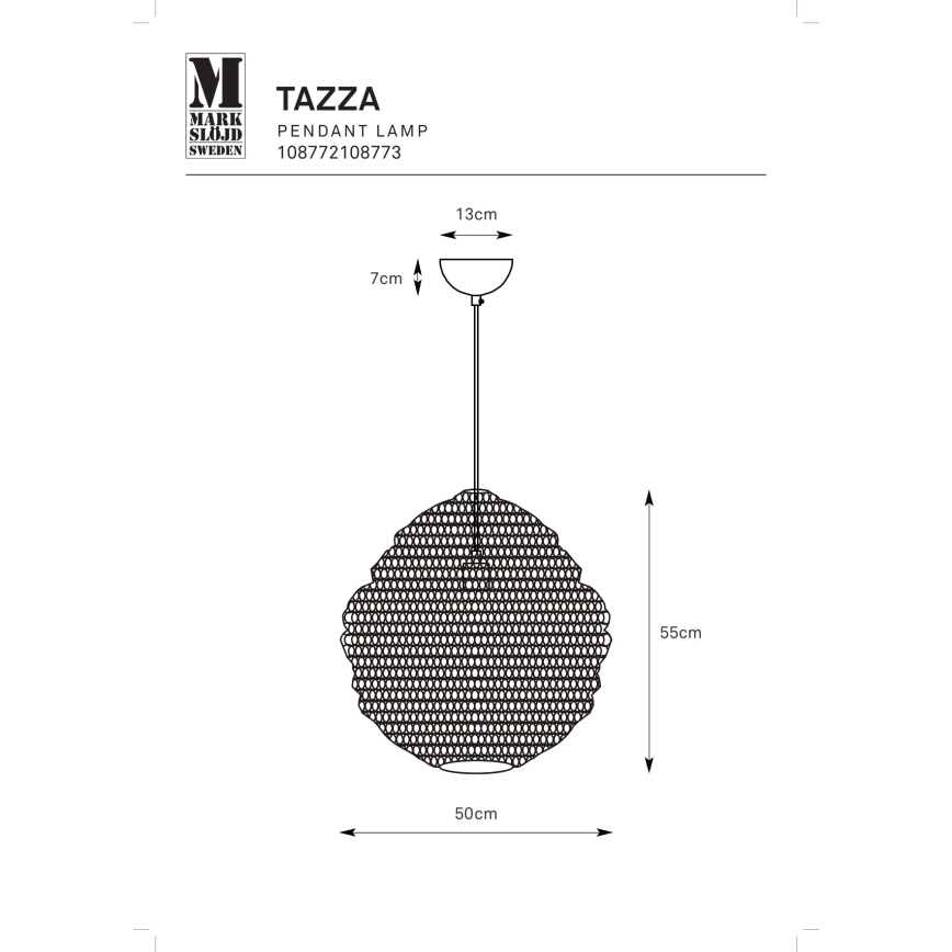 Markslöjd 108773 - Chandelier on a string TAZZA 1xE27/40W/230V gold